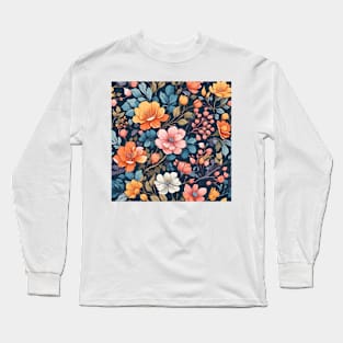 Retro Floral Reverie Vintage Long Sleeve T-Shirt